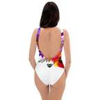 AFA Puppy Rose Flower Pattern One-Piece Swimsuit