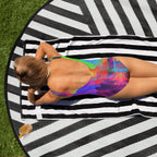 AFA Color-block scoop-back One-Piece Swimsuit
