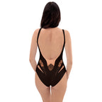 AFA Black lace Beach Wedding Faux Corset Lace One-Piece Swimsuit