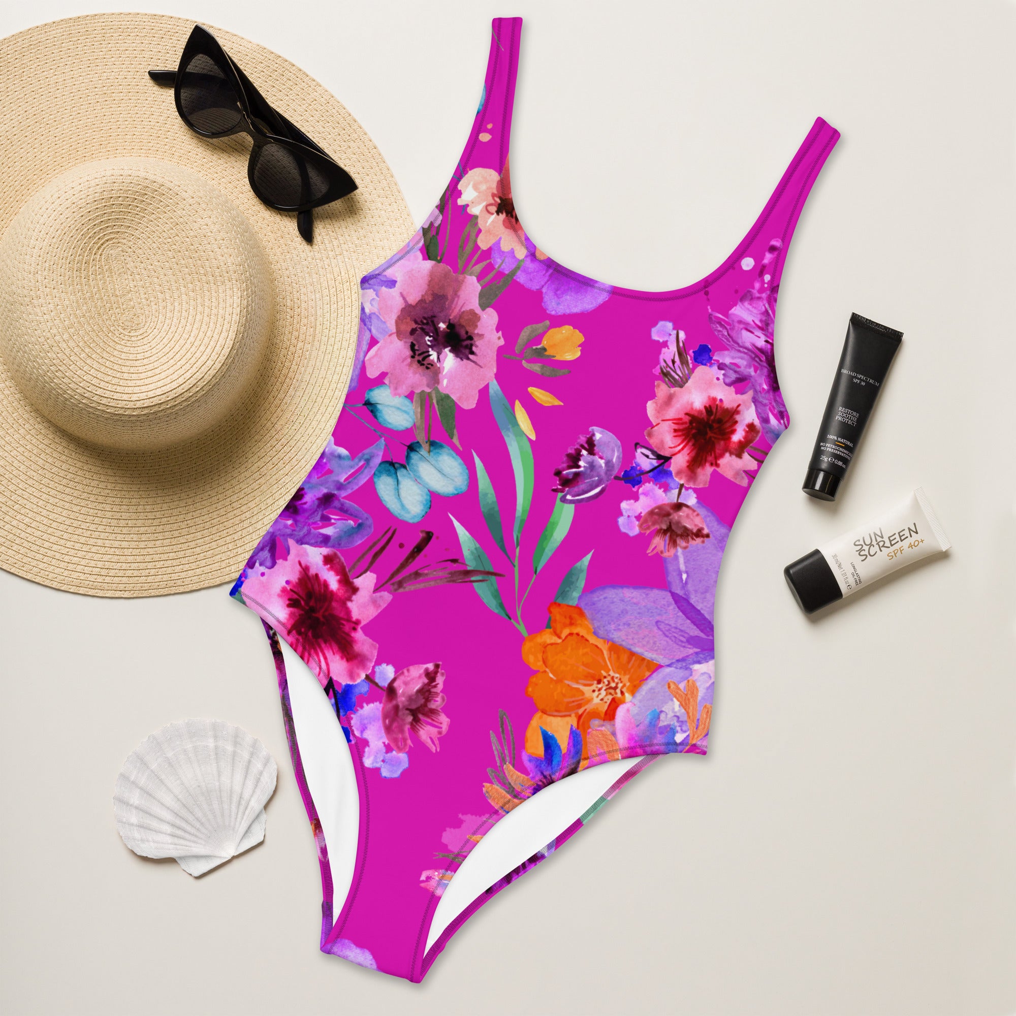 AFA Flower Pattern 1 One-Piece Swimsuit