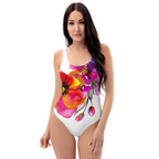 AFA Puppy Rose Flower Pattern One-Piece Swimsuit