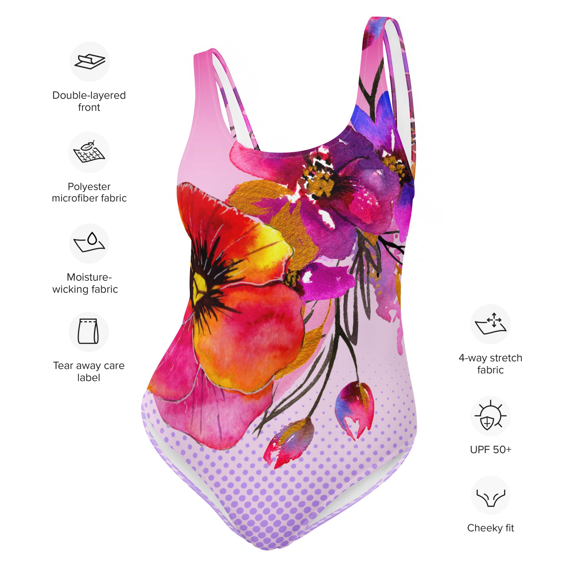 AFA Velvet Roses Flower Garden One-Piece Swimsuit