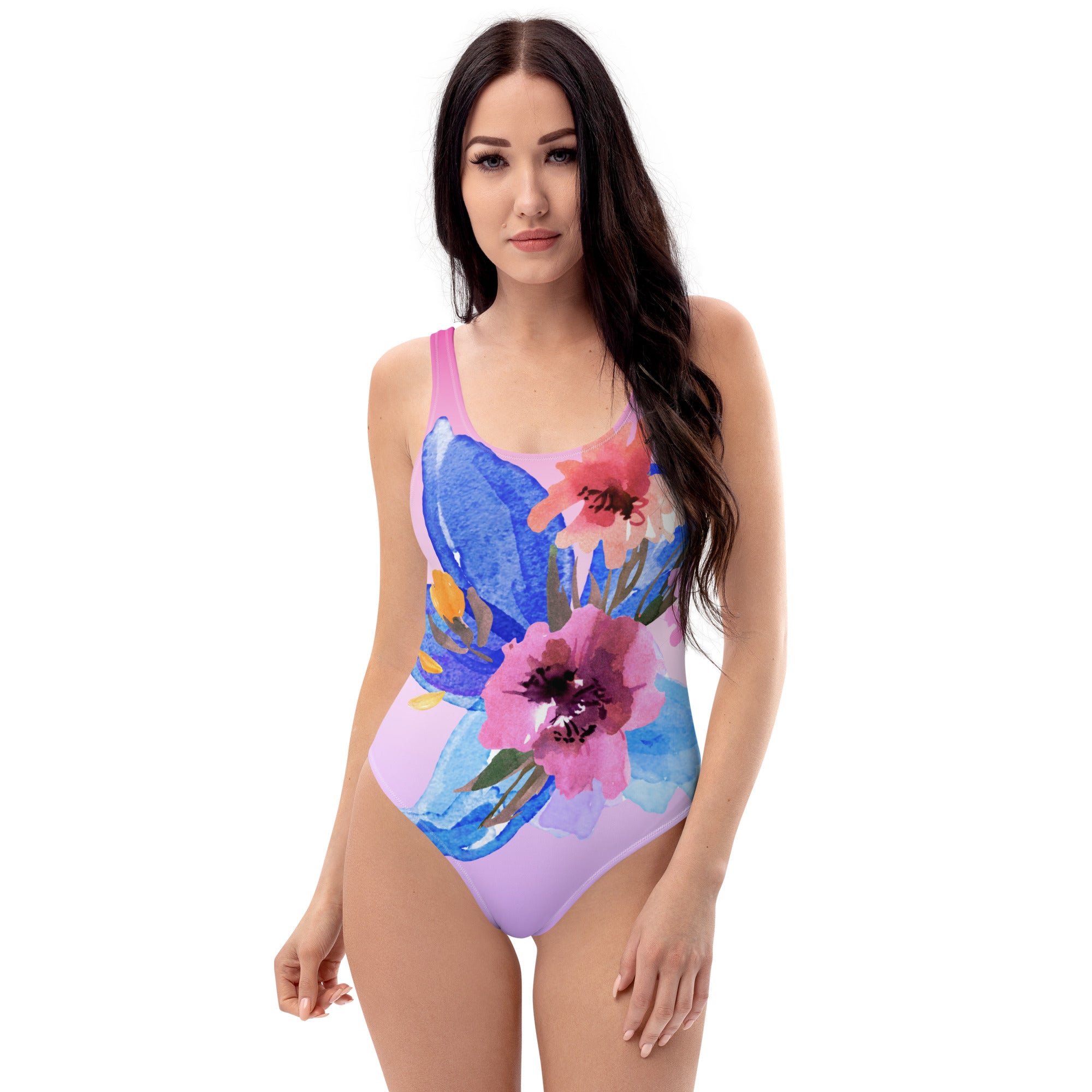AFA Royal Blue Flower Garden One-Piece Swimsuit