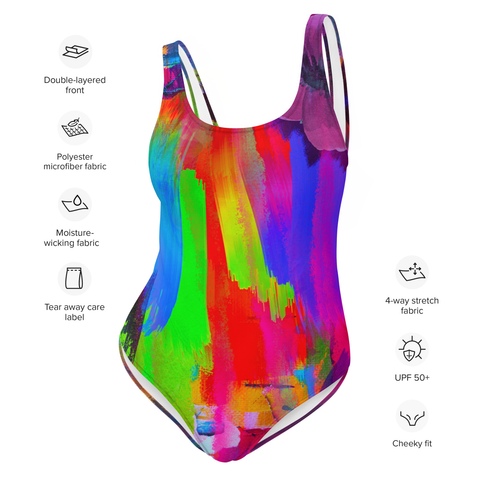 AFA Color-block scoop-back One-Piece Swimsuit
