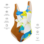 AFA Painting White Flower One-Piece Swimsuit