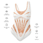 Beach Wedding Romantic White Lace Faux Corset One-Piece Swimsuit