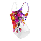 AFA Puppy Rose Flower Pattern One-Piece Swimsuit