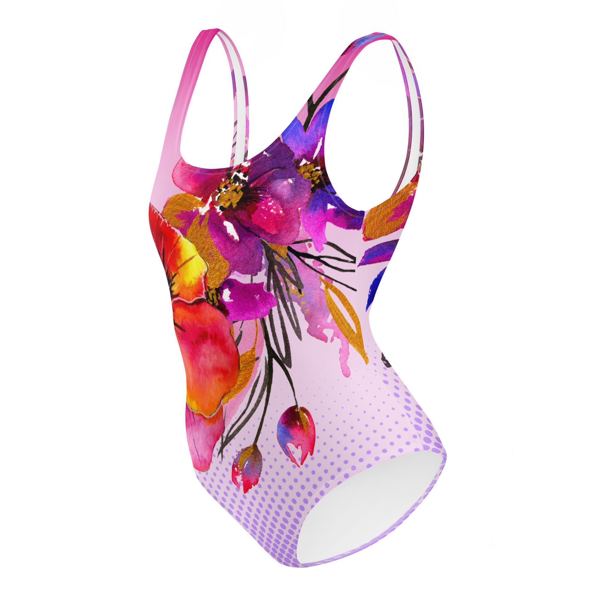 AFA Velvet Roses Flower Garden One-Piece Swimsuit