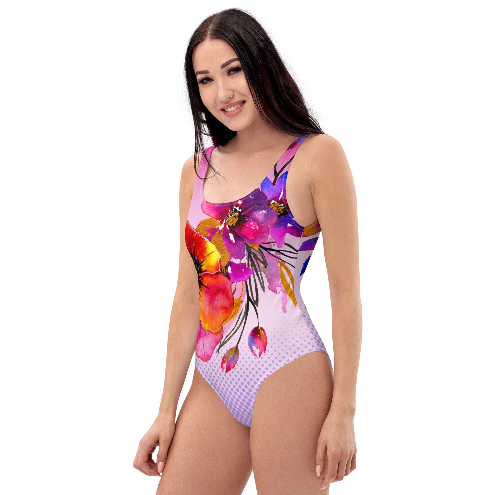 AFA Velvet Roses Flower Garden One-Piece Swimsuit