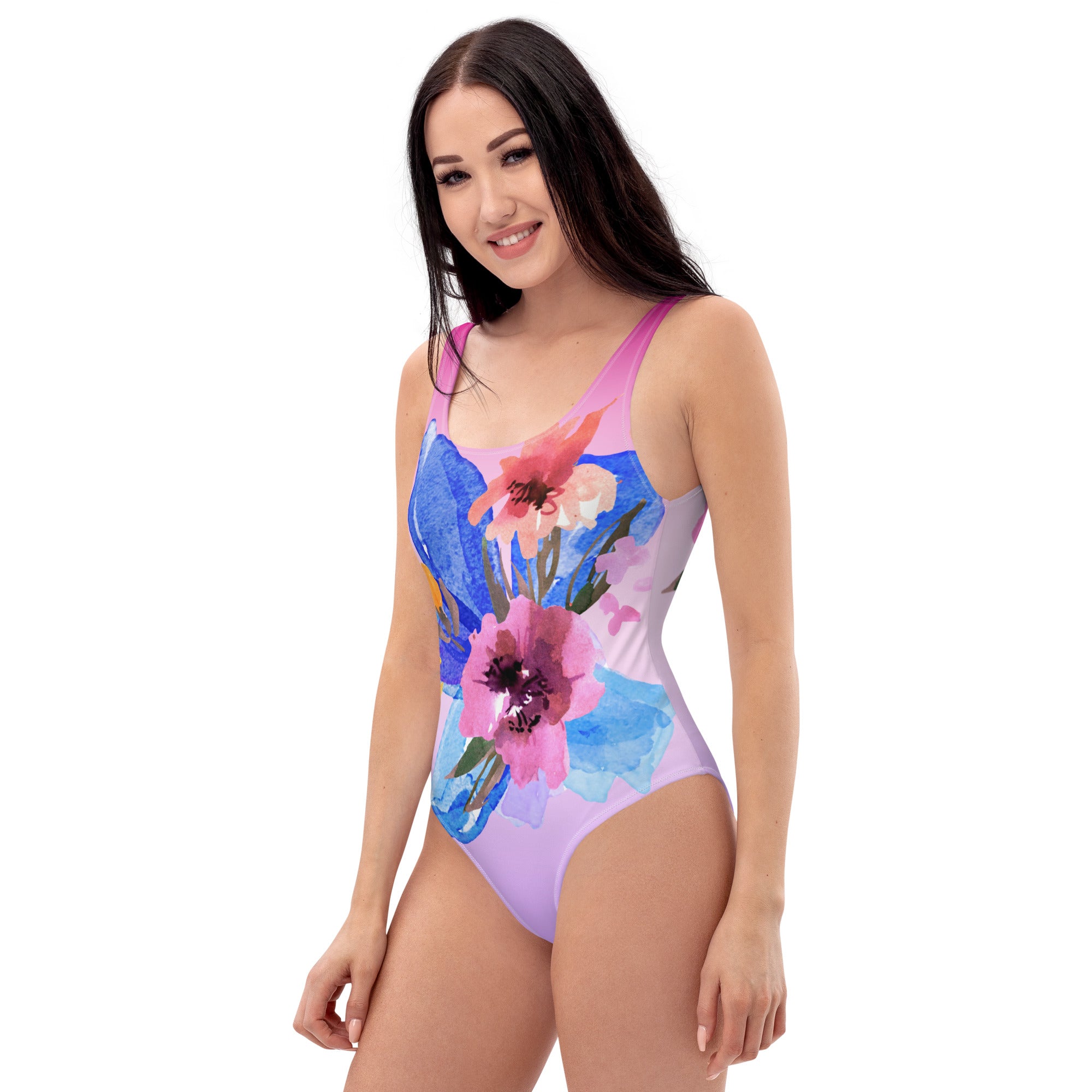 AFA Royal Blue Flower Garden One-Piece Swimsuit