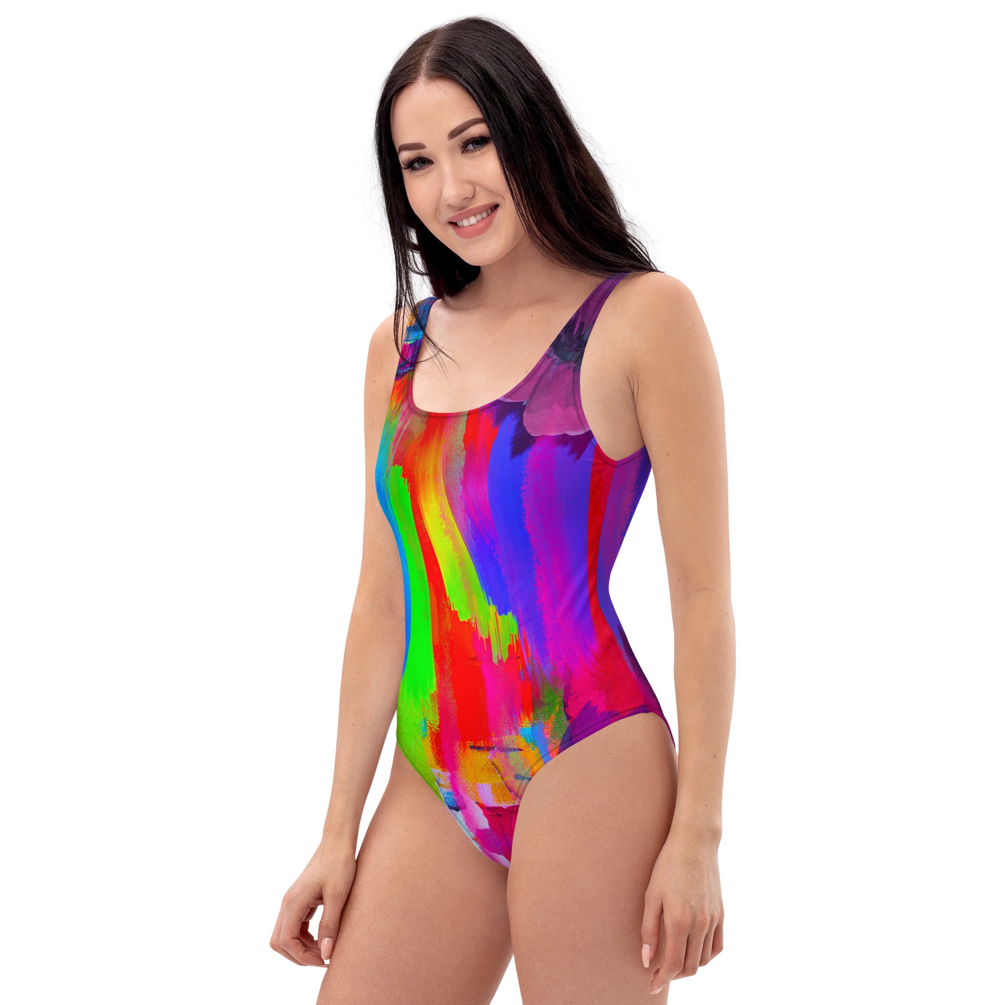 AFA Color-block scoop-back One-Piece Swimsuit