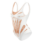 Beach Wedding Romantic White Lace Faux Corset One-Piece Swimsuit