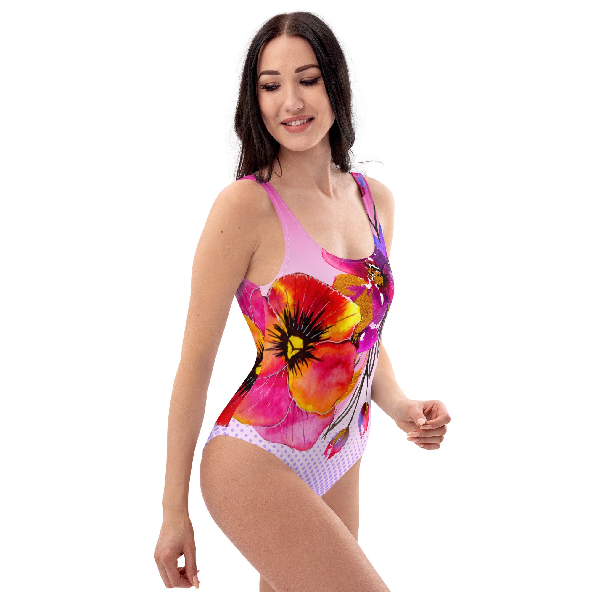 AFA Velvet Roses Flower Garden One-Piece Swimsuit