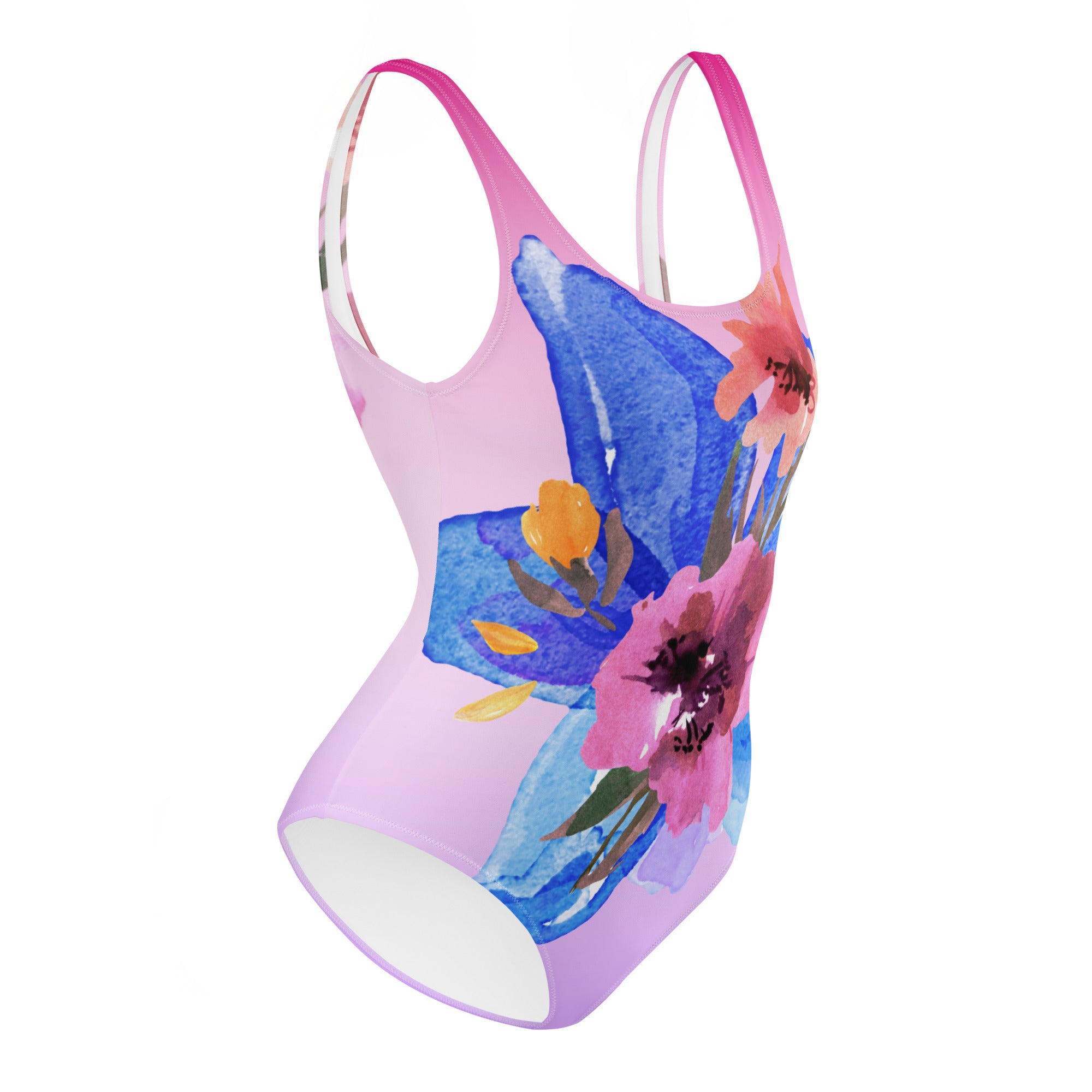 AFA Royal Blue Flower Garden One-Piece Swimsuit
