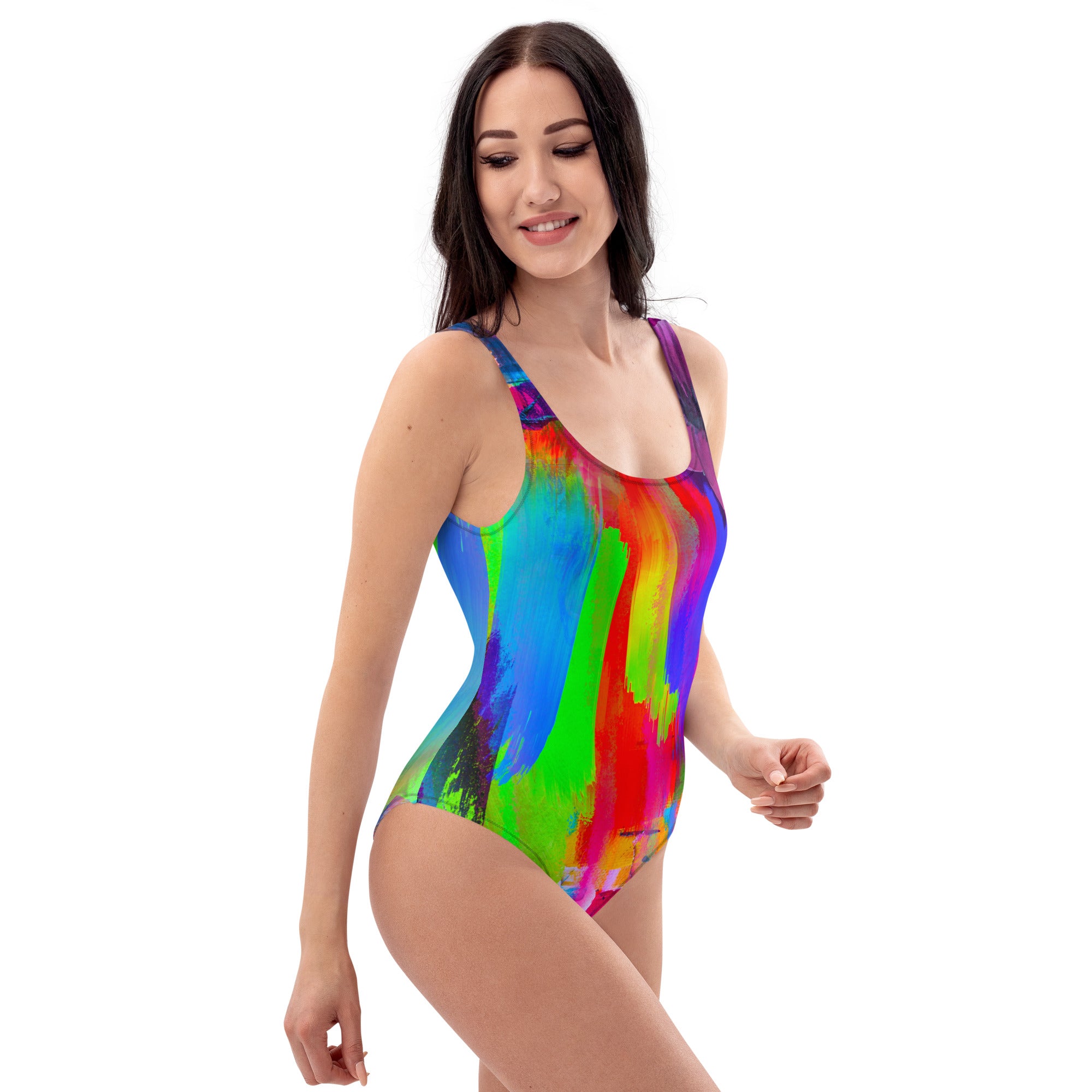 AFA Color-block scoop-back One-Piece Swimsuit