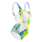 AFA Painting White Lily Flower One-Piece Swimsuit