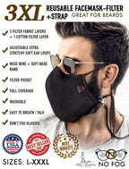 L – XXXL (2XL -3XL) EXTRA LARGE BEARD FACE COVER – FILTER + CARRYING STRAP