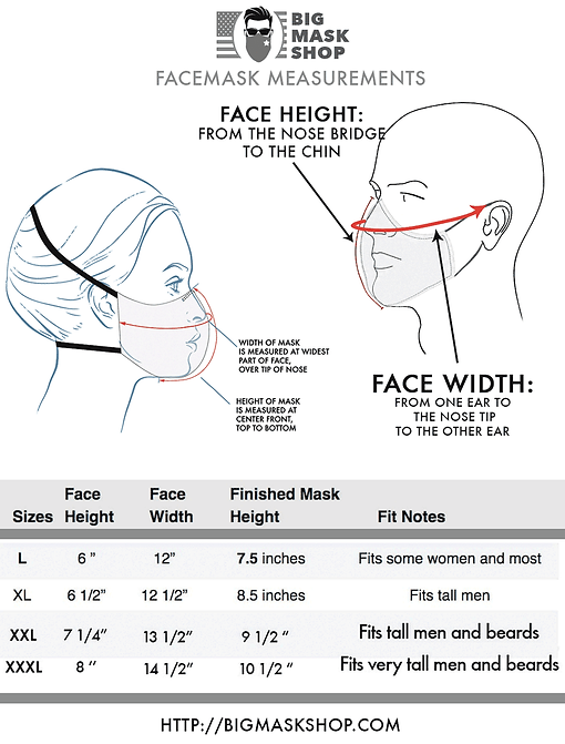 L – XXXL (2XL -3XL) EXTRA LARGE BEARD FACE COVER – FILTER + CARRYING STRAP