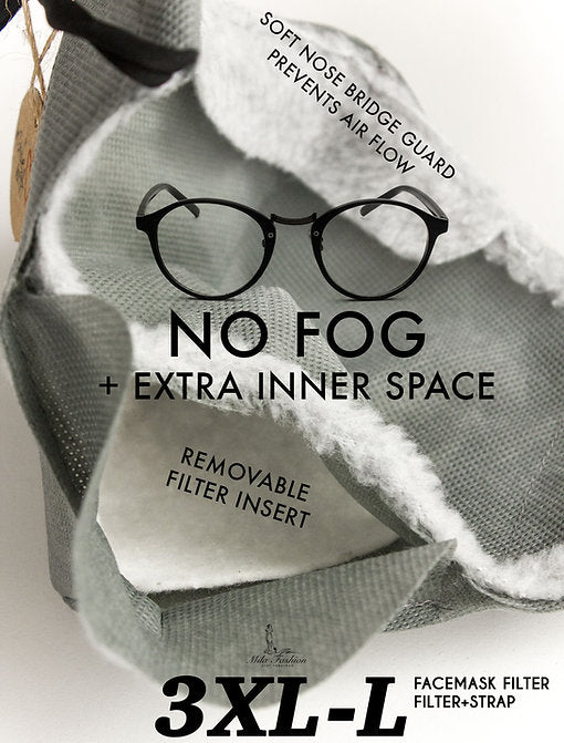 L – XXXL (2XL -3XL) EXTRA LARGE BEARD FACE COVER – FILTER + CARRYING STRAP