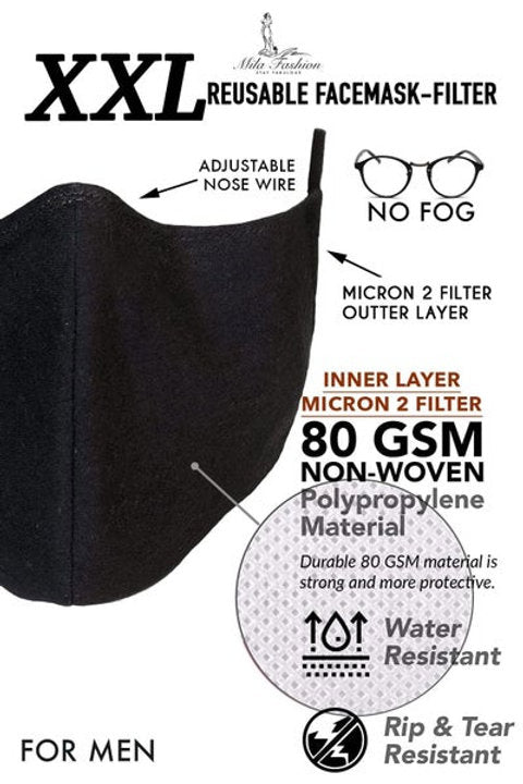 L – XXXL (2XL -3XL) EXTRA LARGE BEARD FACE COVER – FILTER + CARRYING STRAP