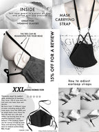 L – XXXL (2XL -3XL) EXTRA LARGE BEARD FACE COVER – FILTER + CARRYING STRAP