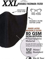 L – XXXL (2XL -3XL) EXTRA LARGE BEARD FACE COVER – FILTER + CARRYING STRAP