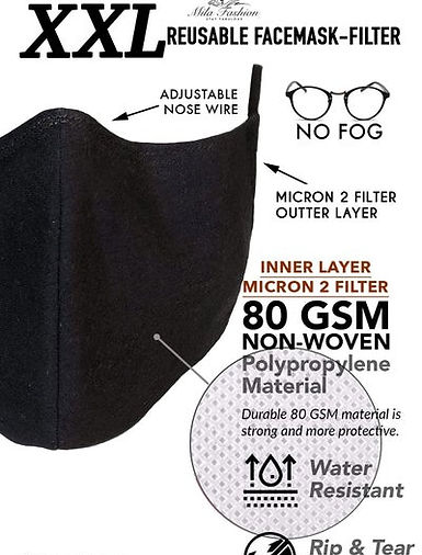 L – XXXL (2XL -3XL) EXTRA LARGE BEARD FACE COVER – FILTER + CARRYING STRAP